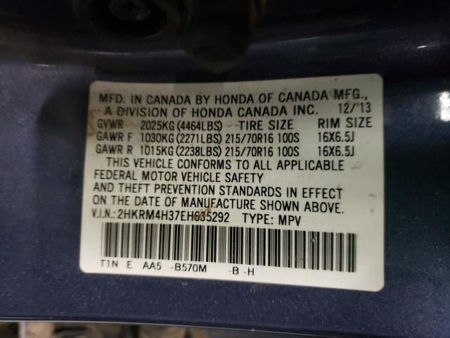 Photo 9 VIN: 2HKRM4H37EH635292 - HONDA CR-V LX 