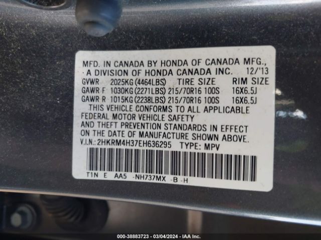 Photo 8 VIN: 2HKRM4H37EH636295 - HONDA CR-V 