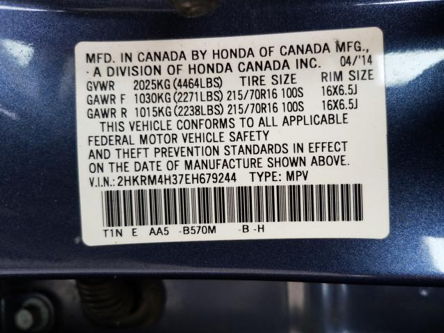 Photo 9 VIN: 2HKRM4H37EH679244 - HONDA CR-V LX 