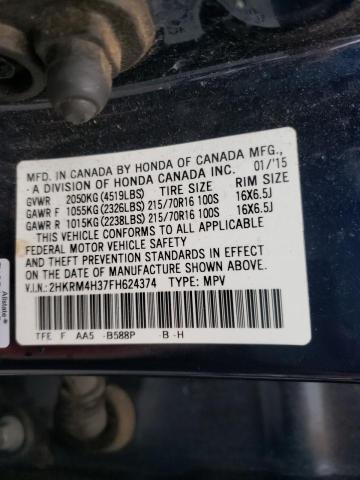 Photo 9 VIN: 2HKRM4H37FH624374 - HONDA CR-V LX 