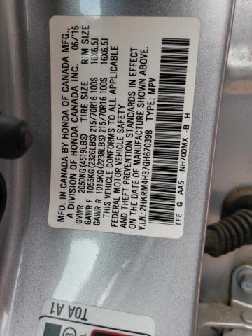 Photo 9 VIN: 2HKRM4H37GH670398 - HONDA CR-V LX 