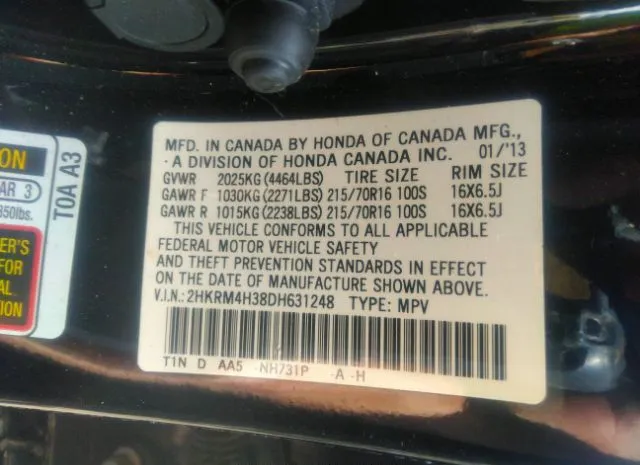 Photo 8 VIN: 2HKRM4H38DH631248 - HONDA CR-V 