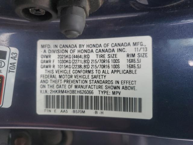 Photo 9 VIN: 2HKRM4H38EH626066 - HONDA CR-V LX 