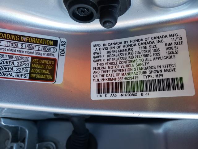 Photo 9 VIN: 2HKRM4H38EH629419 - HONDA CR-V LX 