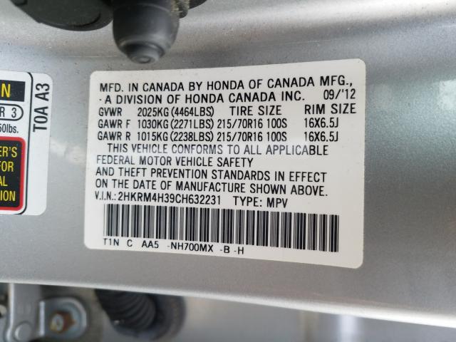 Photo 9 VIN: 2HKRM4H39CH632231 - HONDA CR-V LX 