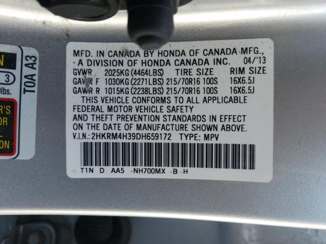 Photo 9 VIN: 2HKRM4H39DH659172 - HONDA CR-V LX 