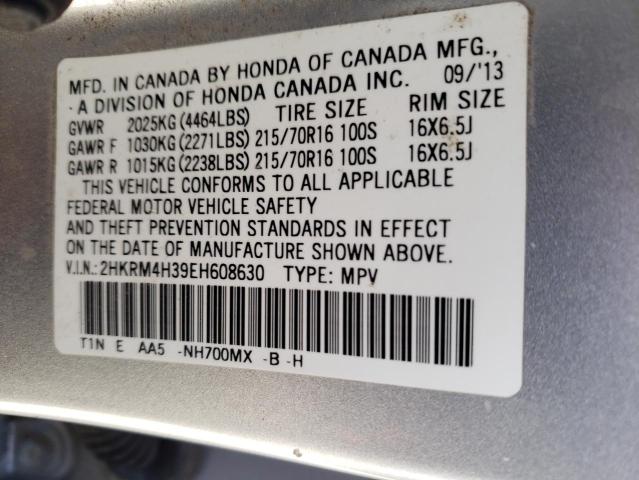 Photo 9 VIN: 2HKRM4H39EH608630 - HONDA CR-V LX 