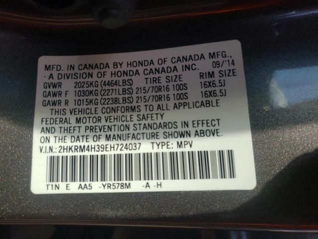 Photo 9 VIN: 2HKRM4H39EH724037 - HONDA CR-V LX 