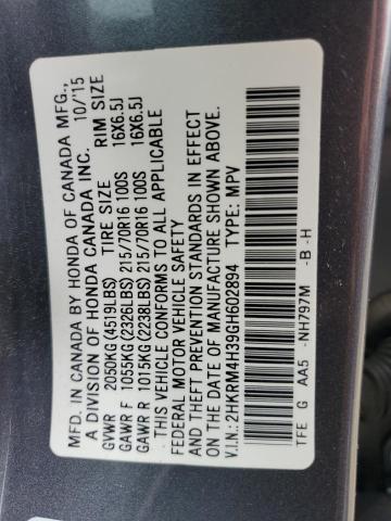 Photo 11 VIN: 2HKRM4H39GH602894 - HONDA CRV 