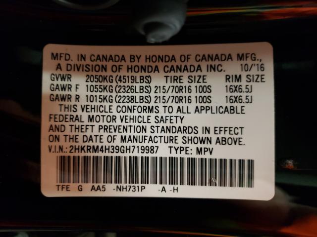 Photo 9 VIN: 2HKRM4H39GH719987 - HONDA CR-V 