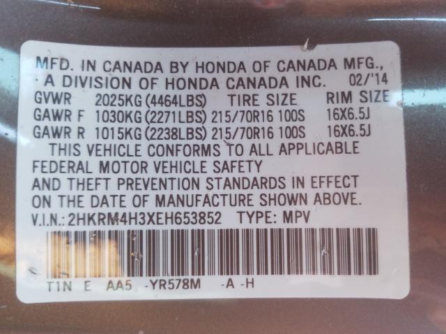 Photo 9 VIN: 2HKRM4H3XEH653852 - HONDA CR-V LX 