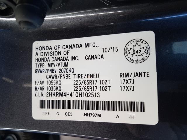 Photo 8 VIN: 2HKRM4H41GH102513 - HONDA CR-V SE 