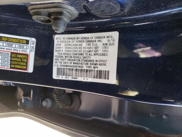 Photo 9 VIN: 2HKRM4H42GH674030 - HONDA CR-V SE 