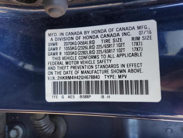 Photo 9 VIN: 2HKRM4H42GH678840 - HONDA CR-V SE 