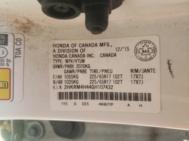 Photo 8 VIN: 2HKRM4H44GH107432 - HONDA CR-V SE 