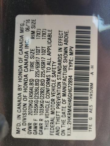 Photo 12 VIN: 2HKRM4H46GH672894 - HONDA CRV 