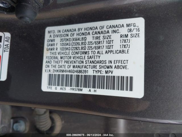 Photo 8 VIN: 2HKRM4H46GH686391 - HONDA CR-V 