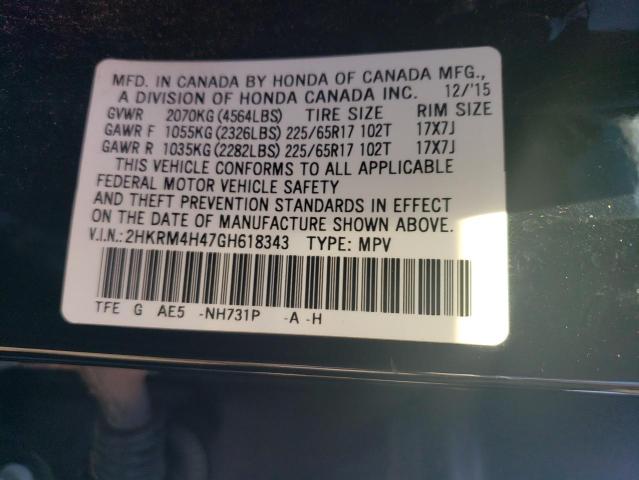 Photo 11 VIN: 2HKRM4H47GH618343 - HONDA CRV 