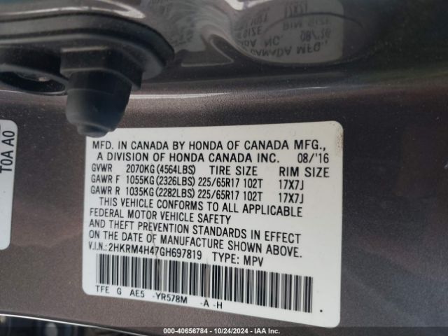 Photo 8 VIN: 2HKRM4H47GH697819 - HONDA CR-V 