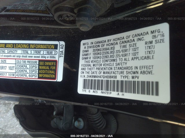 Photo 8 VIN: 2HKRM4H47GH698498 - HONDA CR-V 