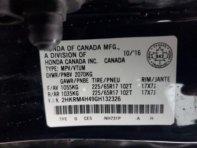 Photo 9 VIN: 2HKRM4H49GH132326 - HONDA CR-V SE 