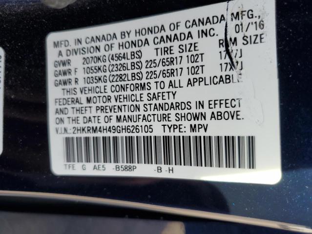 Photo 11 VIN: 2HKRM4H49GH626105 - HONDA CRV 