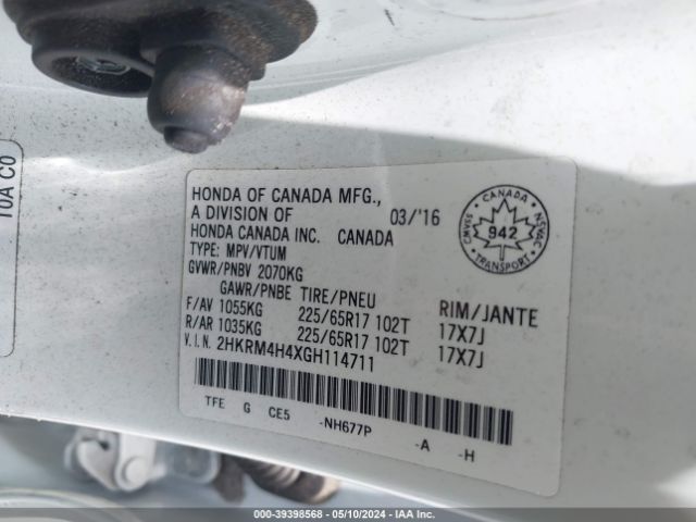 Photo 8 VIN: 2HKRM4H4XGH114711 - HONDA CR-V 