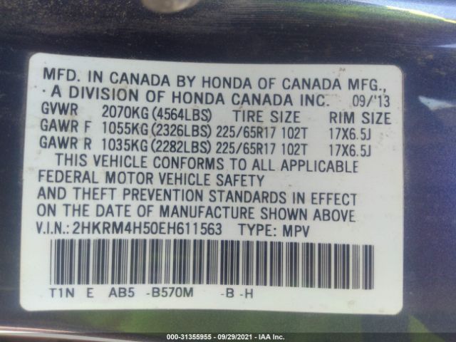 Photo 8 VIN: 2HKRM4H50EH611563 - HONDA CR-V 