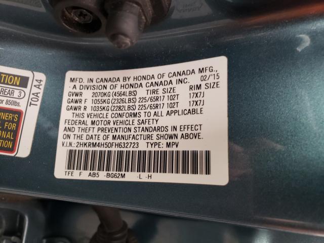 Photo 9 VIN: 2HKRM4H50FH632723 - HONDA CR-V EX 