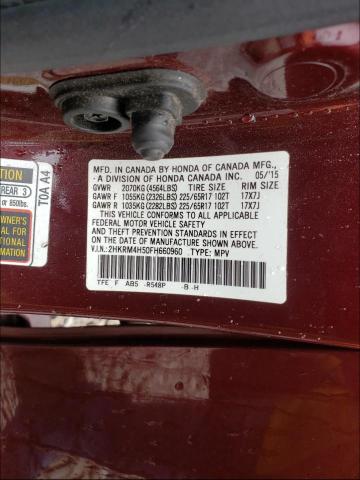 Photo 9 VIN: 2HKRM4H50FH660960 - HONDA CR-V EX 