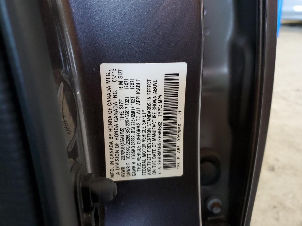 Photo 13 VIN: 2HKRM4H51FH664662 - HONDA CR-V 