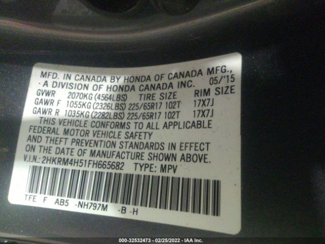 Photo 8 VIN: 2HKRM4H51FH665682 - HONDA CR-V 