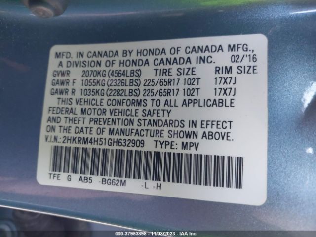 Photo 8 VIN: 2HKRM4H51GH632909 - HONDA CR-V 