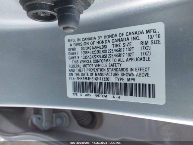 Photo 8 VIN: 2HKRM4H51GH713201 - HONDA CR-V 