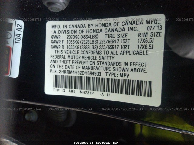 Photo 8 VIN: 2HKRM4H52DH684903 - HONDA CR-V 