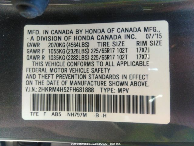 Photo 8 VIN: 2HKRM4H52FH681888 - HONDA CR-V 