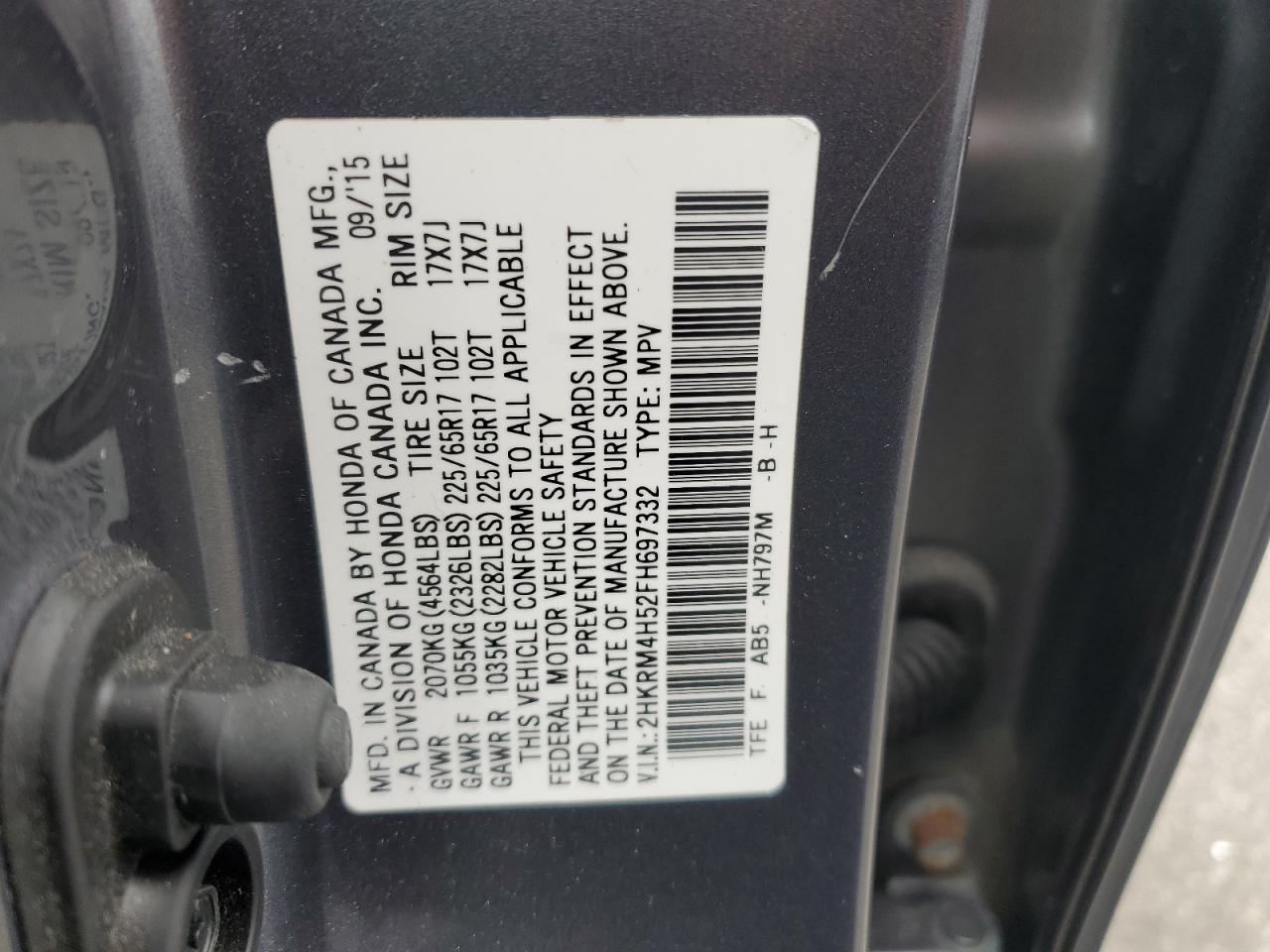 Photo 12 VIN: 2HKRM4H52FH697332 - HONDA CR-V 