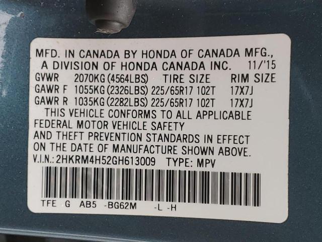 Photo 12 VIN: 2HKRM4H52GH613009 - HONDA CR-V EX 