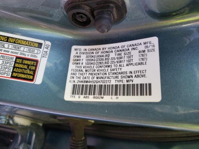 Photo 9 VIN: 2HKRM4H52GH702272 - HONDA CR-V EX 