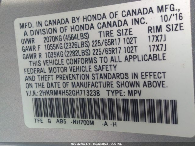 Photo 8 VIN: 2HKRM4H52GH713238 - HONDA CR-V 