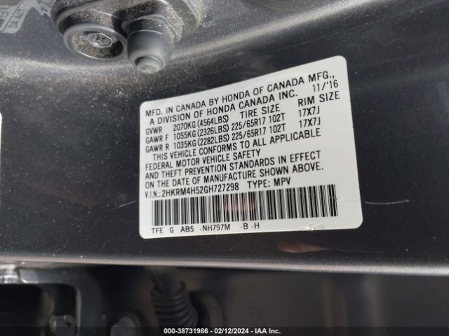 Photo 8 VIN: 2HKRM4H52GH727298 - HONDA CR-V 