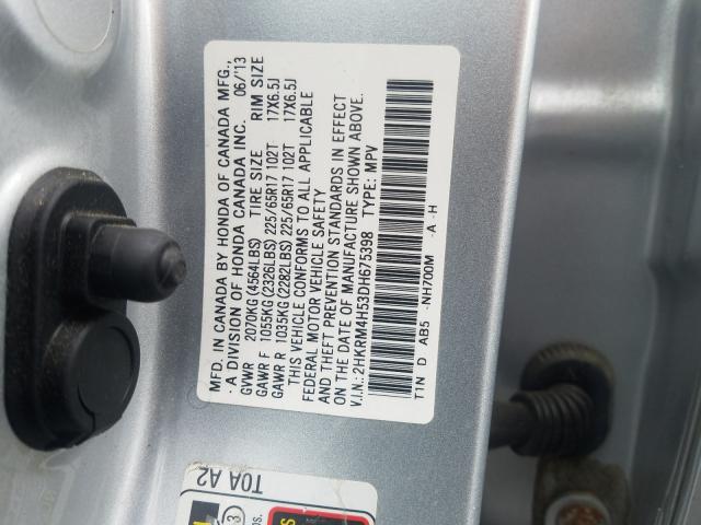 Photo 9 VIN: 2HKRM4H53DH675398 - HONDA CR-V EX 