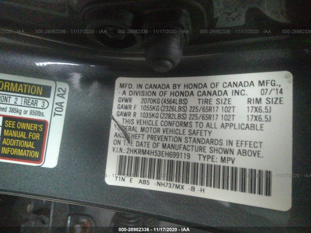 Photo 8 VIN: 2HKRM4H53EH699119 - HONDA CR-V 