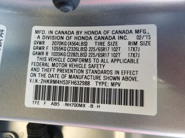 Photo 9 VIN: 2HKRM4H53FH632988 - HONDA CR-V EX 