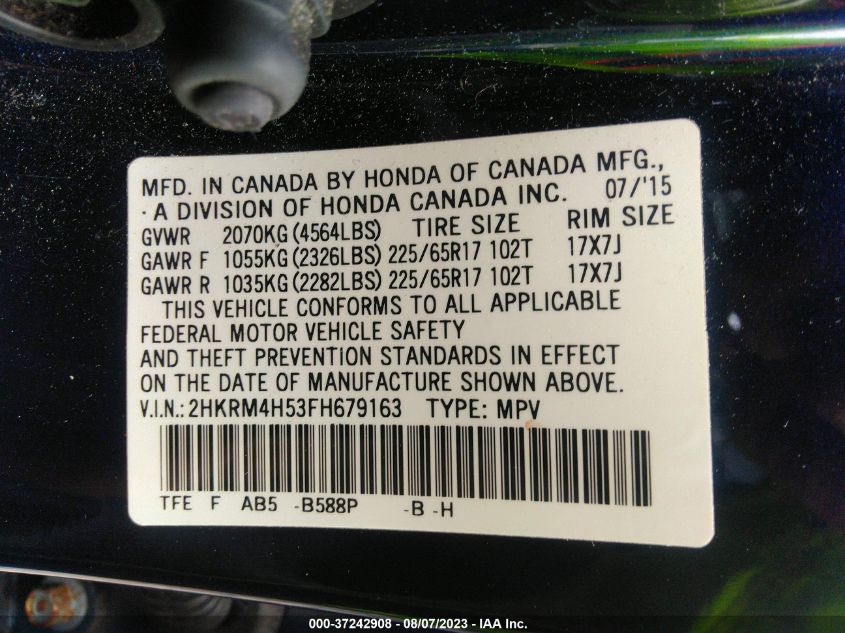 Photo 8 VIN: 2HKRM4H53FH679163 - HONDA CR-V 