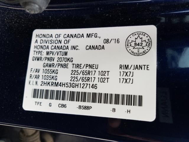 Photo 9 VIN: 2HKRM4H53GH127146 - HONDA CR-V EX 