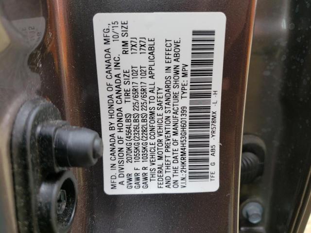 Photo 9 VIN: 2HKRM4H53GH601399 - HONDA CR-V EX 