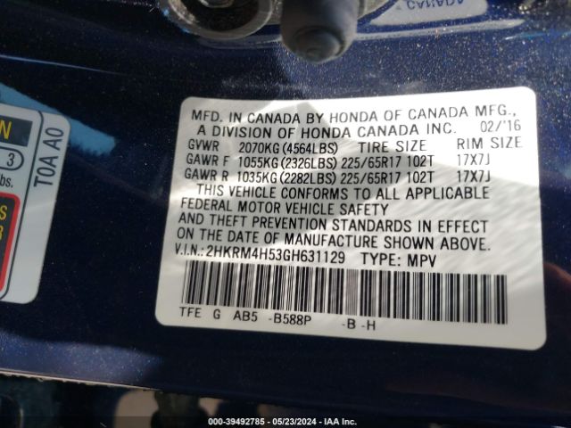 Photo 8 VIN: 2HKRM4H53GH631129 - HONDA CR-V 