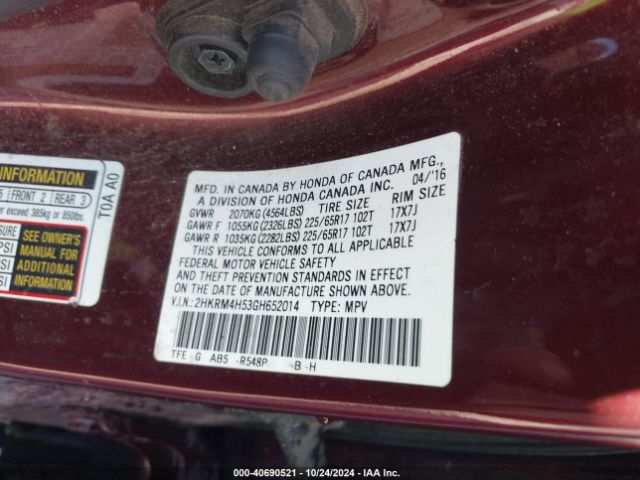 Photo 8 VIN: 2HKRM4H53GH652014 - HONDA CR-V 