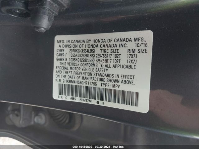 Photo 8 VIN: 2HKRM4H53GH711756 - HONDA CR-V 